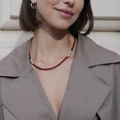 Alternative view of Ignis Perlen Kugelkette Edelstein mit 925 Sterling Silber