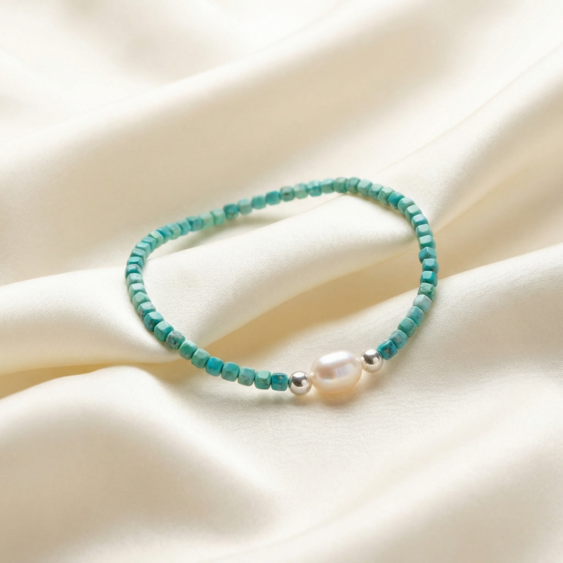 Kugelarmband „Azzuro“ mit Edelstein aus 925er Sterling Silber