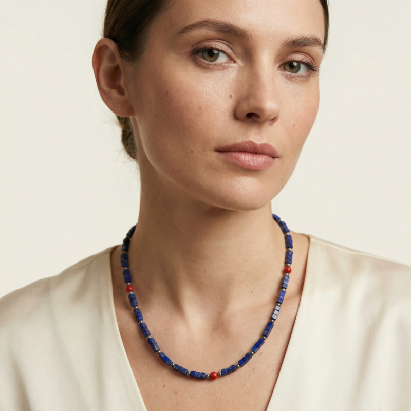 Kugelkette „Sydney“ mit Edelstein aus 925er Sterling Silber