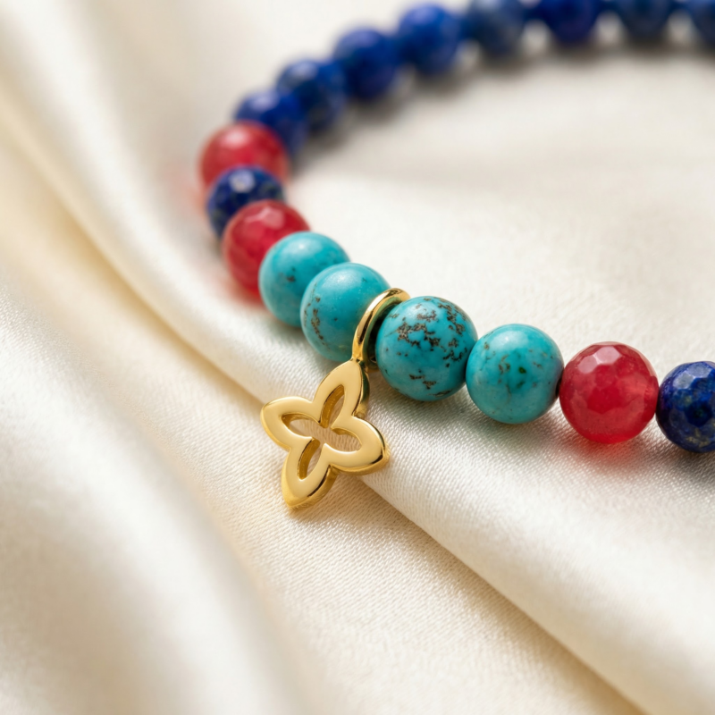 Kugelarmband „Cara“ aus 925er Sterling Silber, goldplattiert