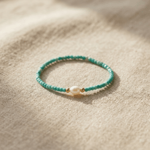 Kugelarmband „Azzuro“ mit Edelstein aus 925er Sterling Silber, goldplattiert