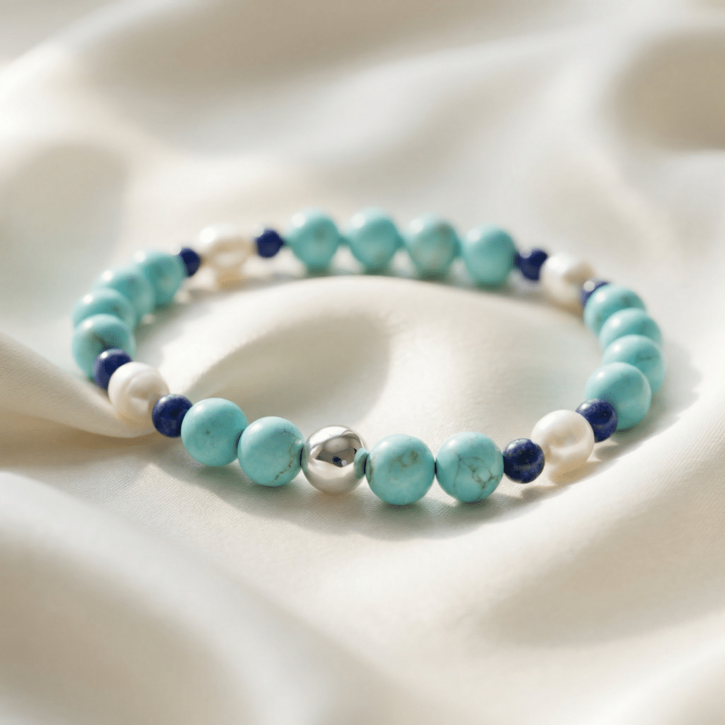 Kugelarmband „Linnea“ mit Edelstein aus 925er Sterling Silber