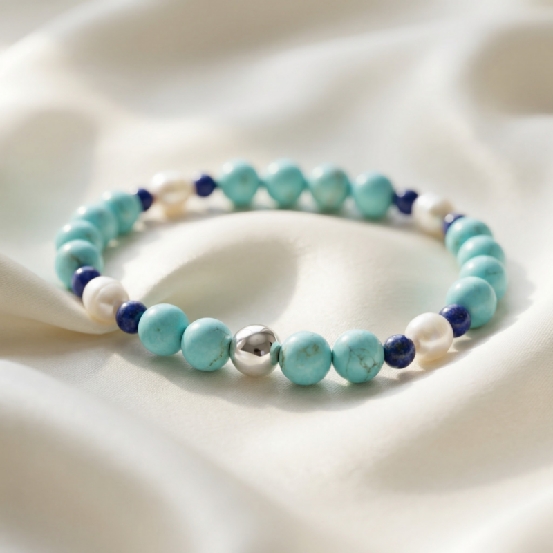 Kugelarmband „Linnea“ mit Edelstein aus 925er Sterling Silber