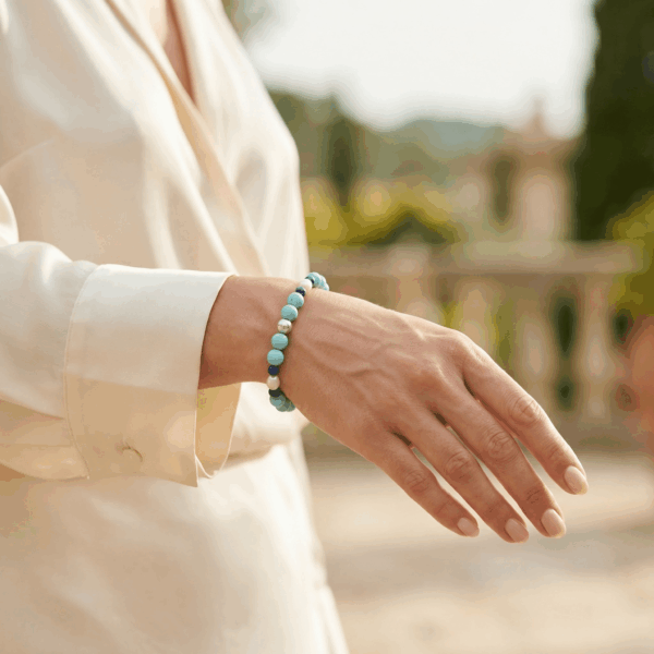 Alternative view of Kugelarmband „Linnea“ mit Edelstein aus 925er Sterling Silber