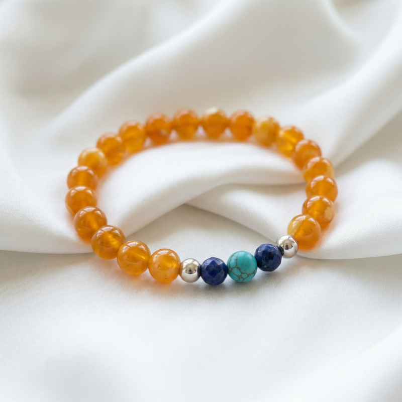Kugelarmband „Elinoro“ mit Edelstein aus 925er Sterling Silber