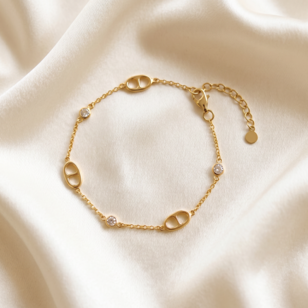 Armband „Aura“ aus 925 Sterling Silber goldplattiert