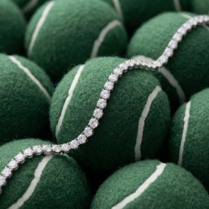 Tenniskette "ROYALE" aus 925er Sterling Silber mit weißem Zirkonia