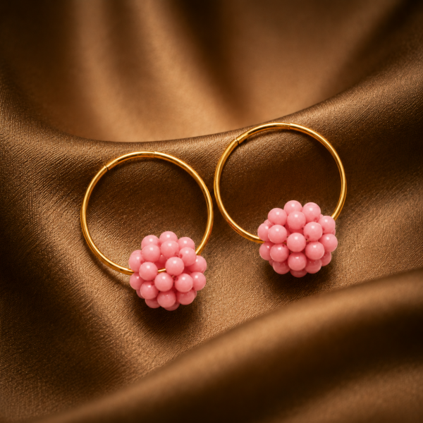Alternative view of Creolen "BERRY MULTICOLOR" Edelstein mit 925 Sterling Silber, goldplattiert