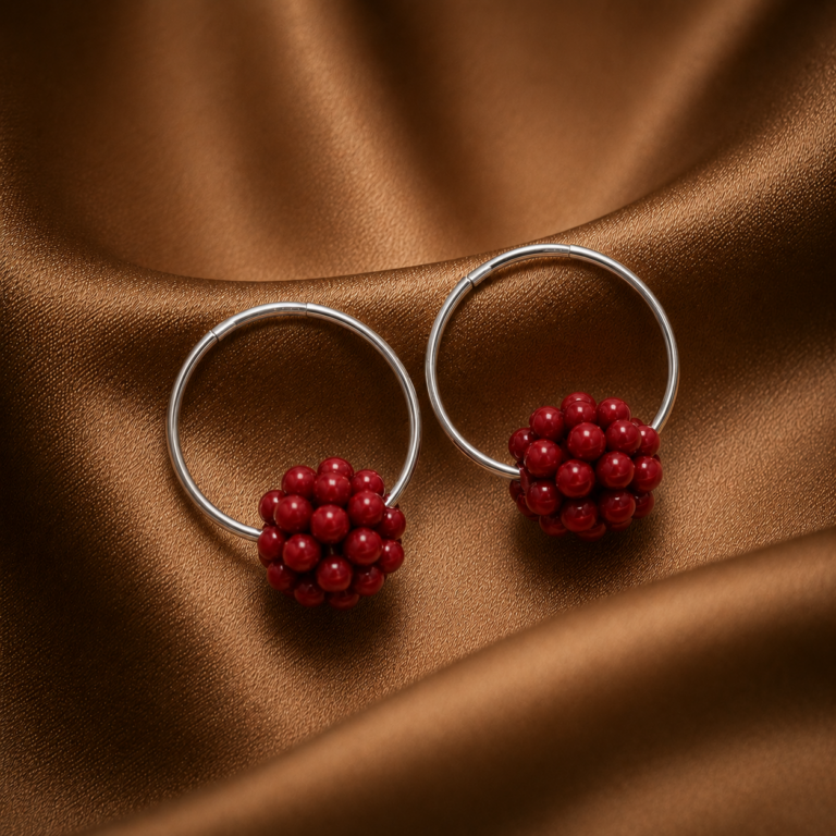 Creolen "BERRY MULTICOLOR" Edelstein mit 925 Sterling Silber