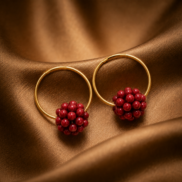 Creolen "BERRY MULTICOLOR" Edelstein mit 925 Sterling Silber, goldplattiert