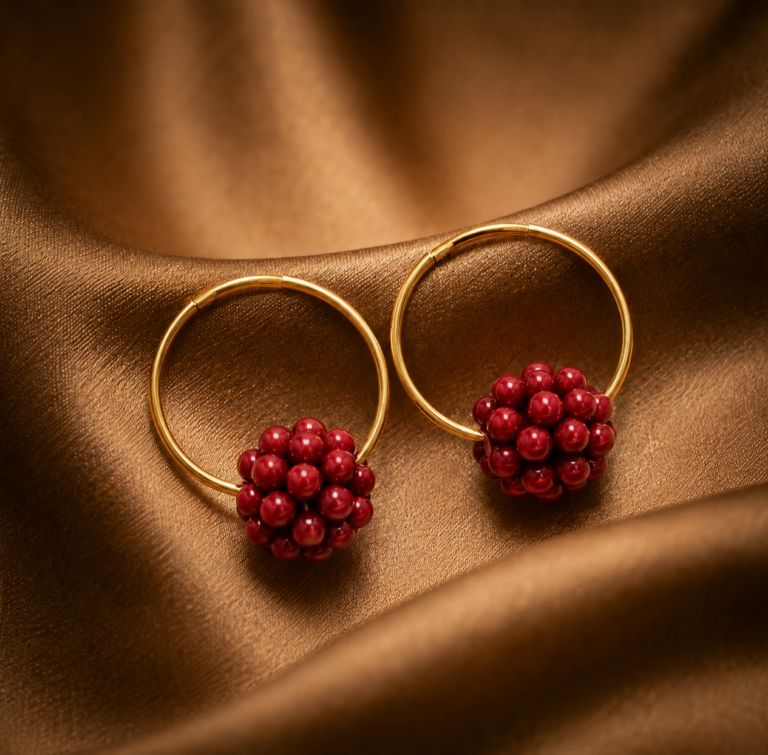 Creolen "BERRY MULTICOLOR" Edelstein mit 925 Sterling Silber, goldplattiert