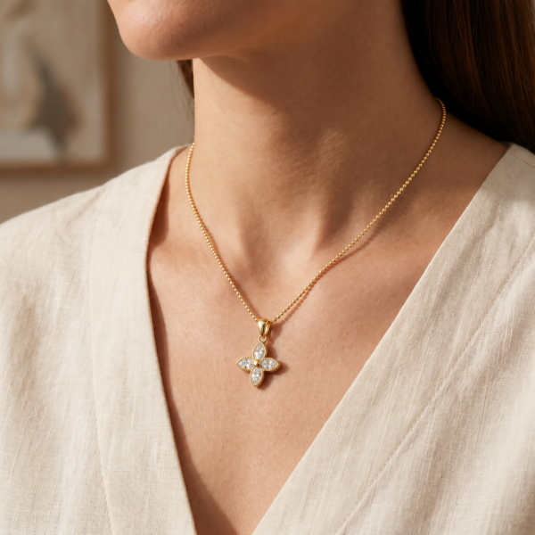 Kette „Elada“ aus 925er Sterling Silber, goldplattiert & Zirkonia
