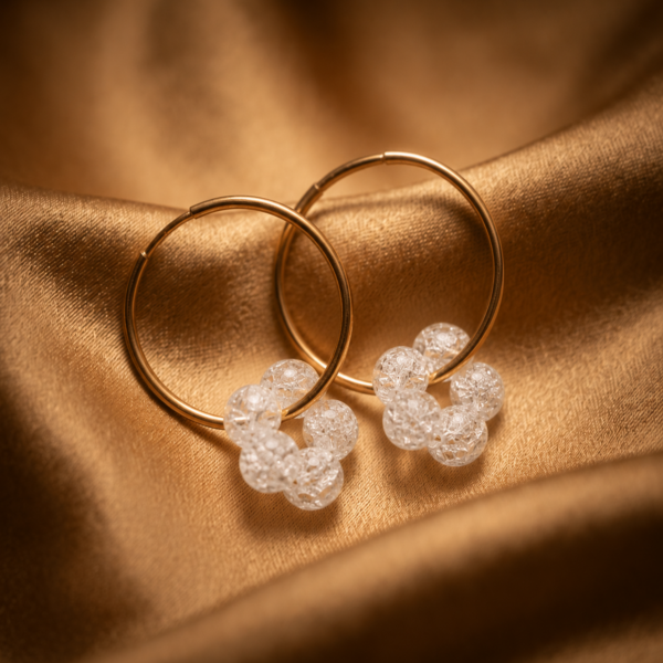 Alternative view of Creolen „FLEUR MULTICOLOR“ mit Edelstein aus 925er Sterling Silber, goldplattiert