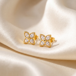 Ohrringe „Elada“ aus 925er Sterling Silber, goldplattiert & Zirkonia