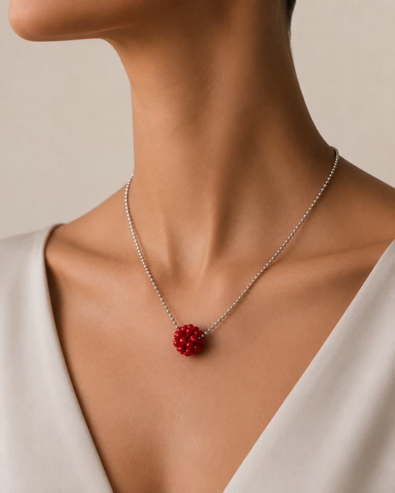 Kette "BERRY MULTICOLOR" Edelstein mit 925 Sterling Silber