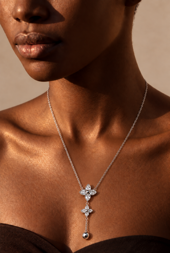 Y-Kette „Elada“ aus 925 Sterling Silber & Zirkonia