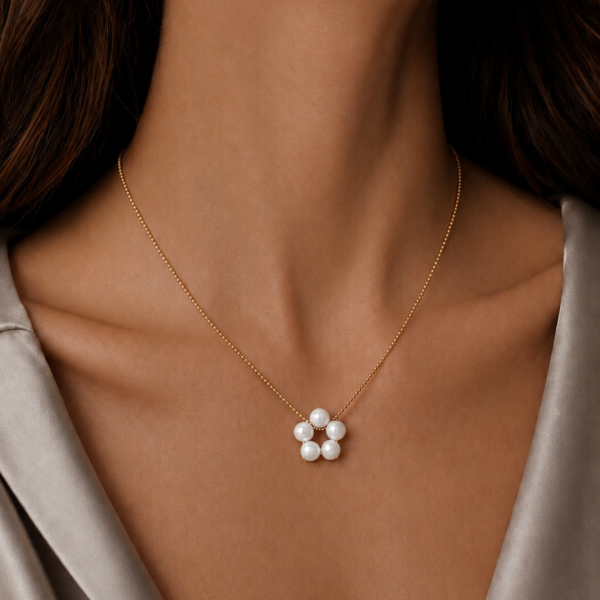 Kette "FLEUR MULTICOLOR" mit Edelstein aus 925 Sterling Silber, goldplattiert