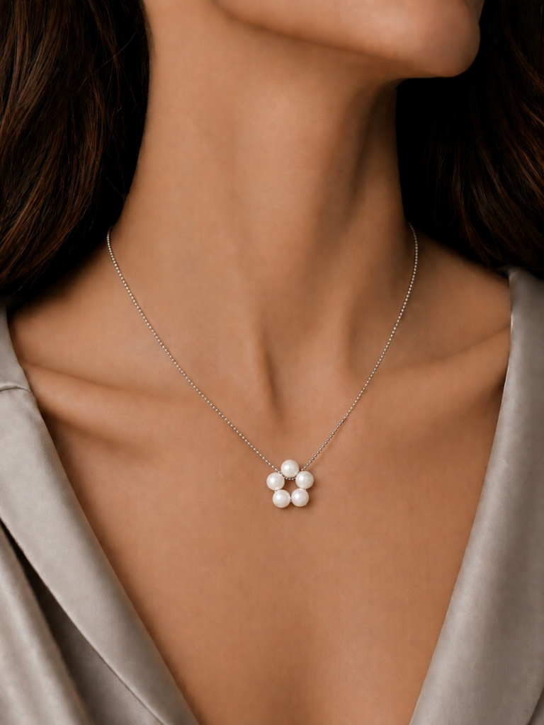 Kette "FLEUR MULTICOLOR" mit Edelstein aus 925 Sterling Silber