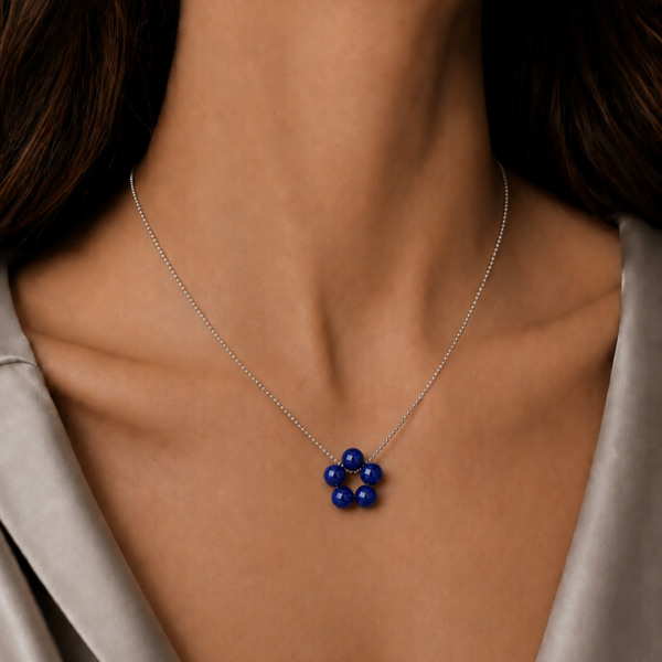 Kette "FLEUR MULTICOLOR" mit Edelstein aus 925 Sterling Silber – Bild 5