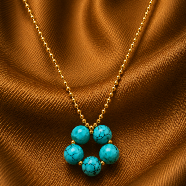 Alternative view of Kette "FLEUR MULTICOLOR" mit Edelstein aus 925 Sterling Silber, goldplattiert