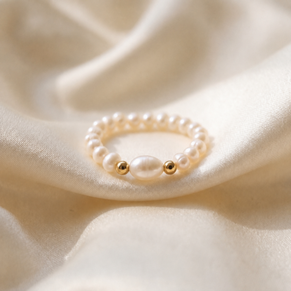 Edelsteinring "Gaia" aus 925 Sterling Silber, goldplattiert