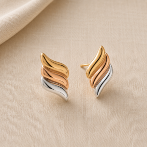 Ohrringe „Wave“ aus 925er Sterling Silber in Tricolor
