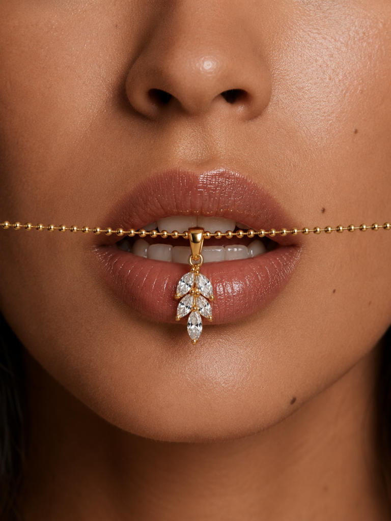 Kette „Lilly“ aus 925er Sterling Silber, goldplattiert & Zirkonia