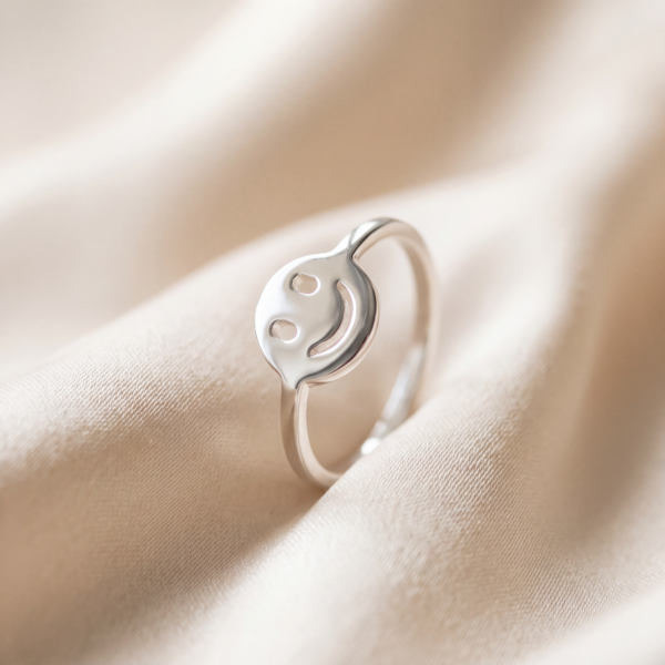 Ring "Smiley Coin" aus 925 Sterling Silber