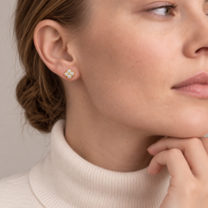 Ohrringe „Florine“ aus 925er Sterling Silber, goldplattiert & Zirkonia