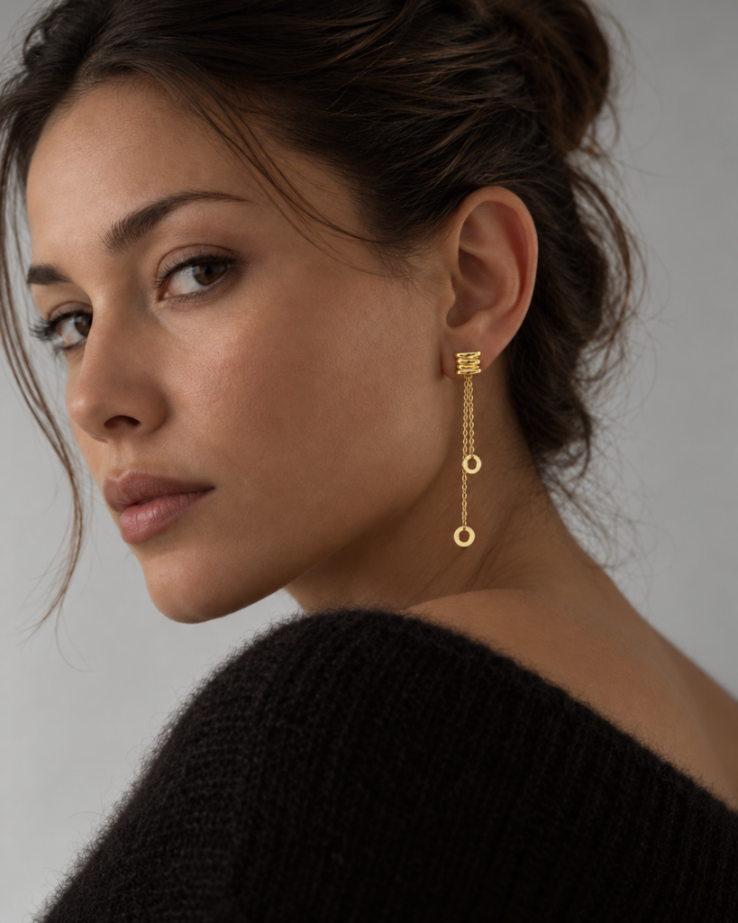Ohrringe "Liora" aus 925 Sterling Silber, goldplattiert